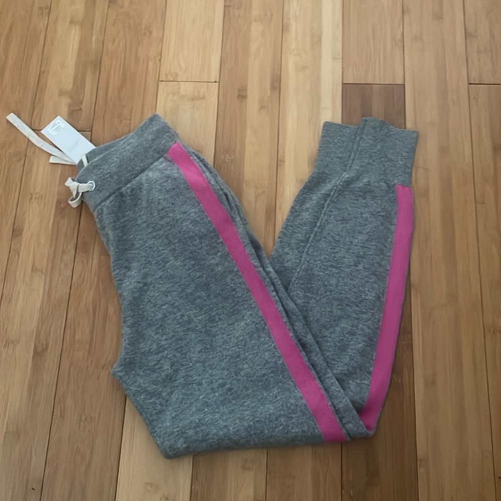 Gray and pink sweatpants